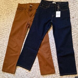 Janie And Jack Boys Size 10 NWT Dark Jeans and Brown Pants NWOT